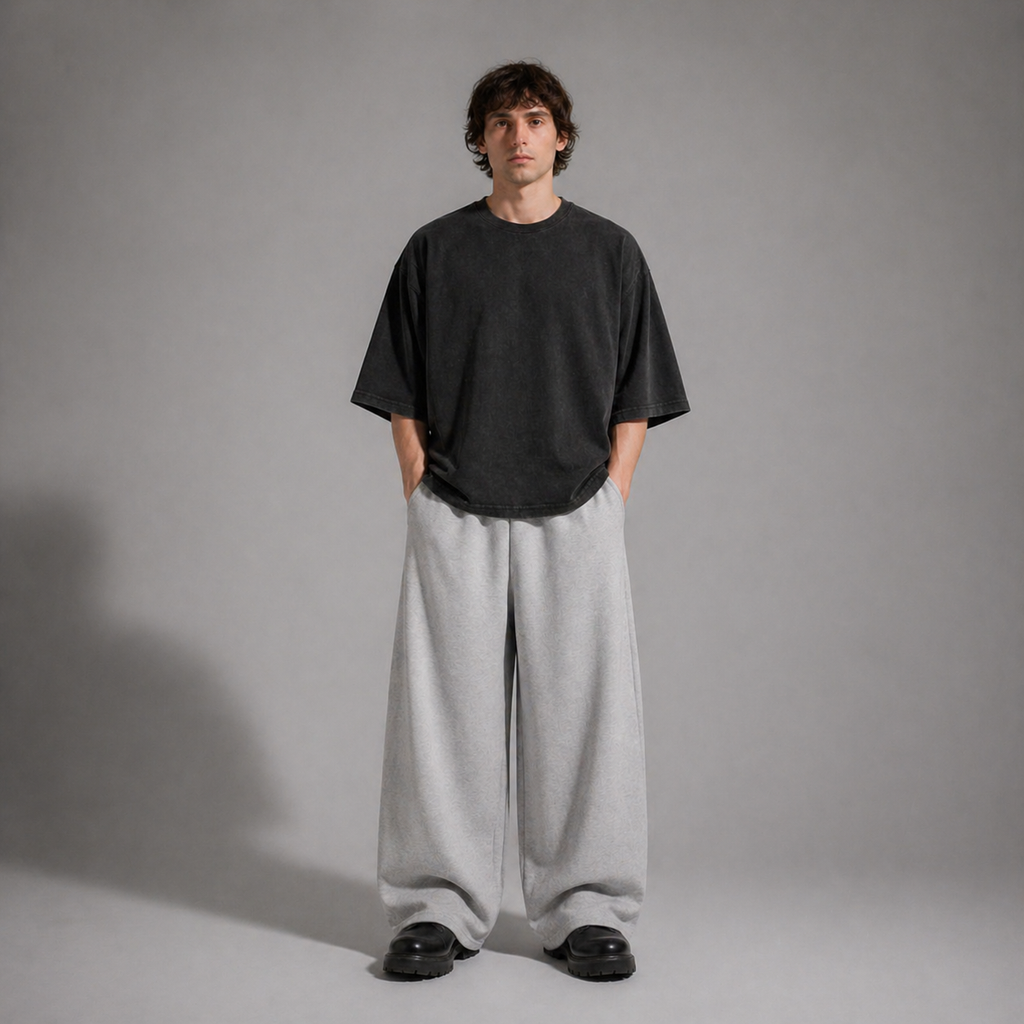 ARC Black Oversized Washed T-Shirt | تيشيرت أوفر سايز محجر أسود
