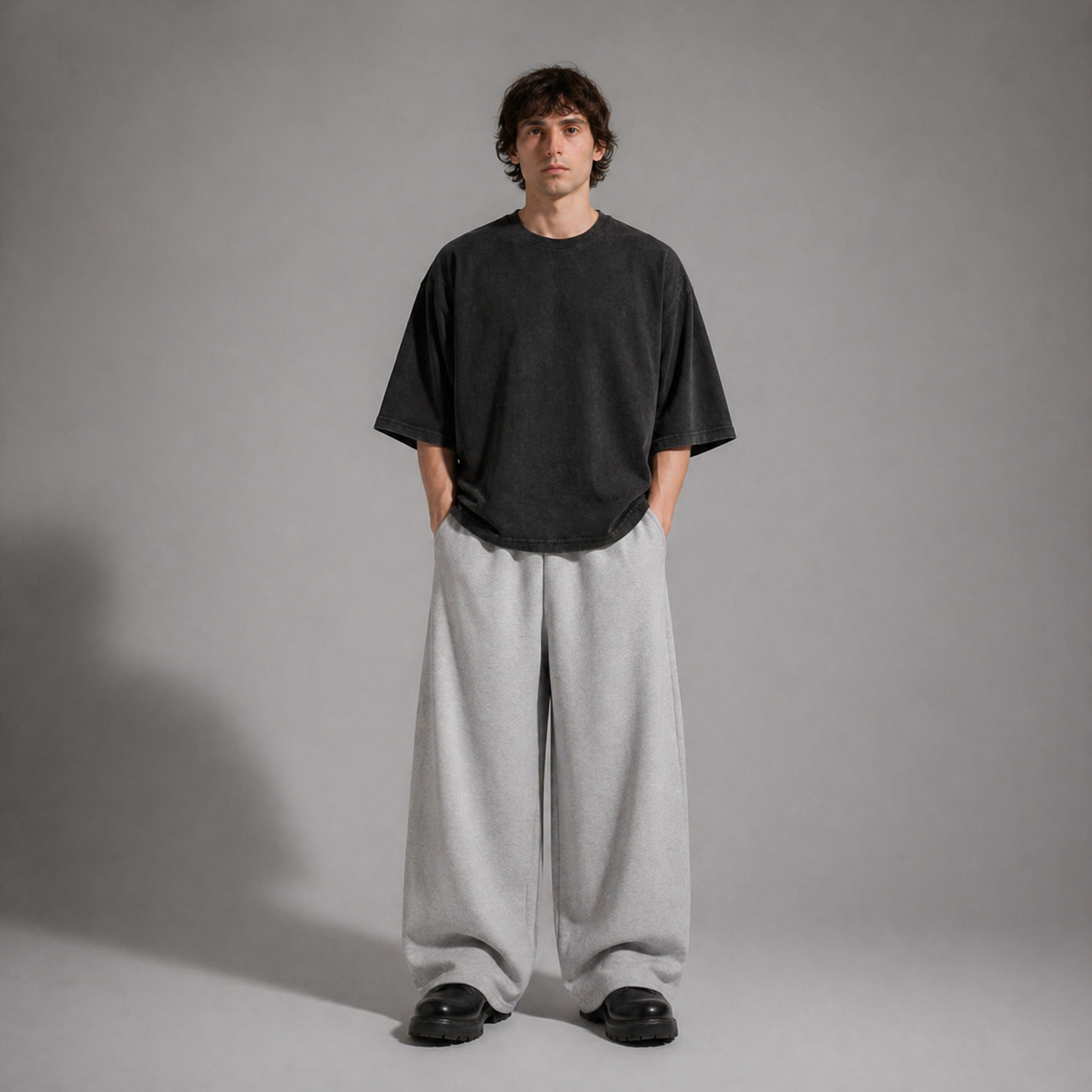ARC Black Oversized Washed T-Shirt | تيشيرت أوفر سايز محجر أسود