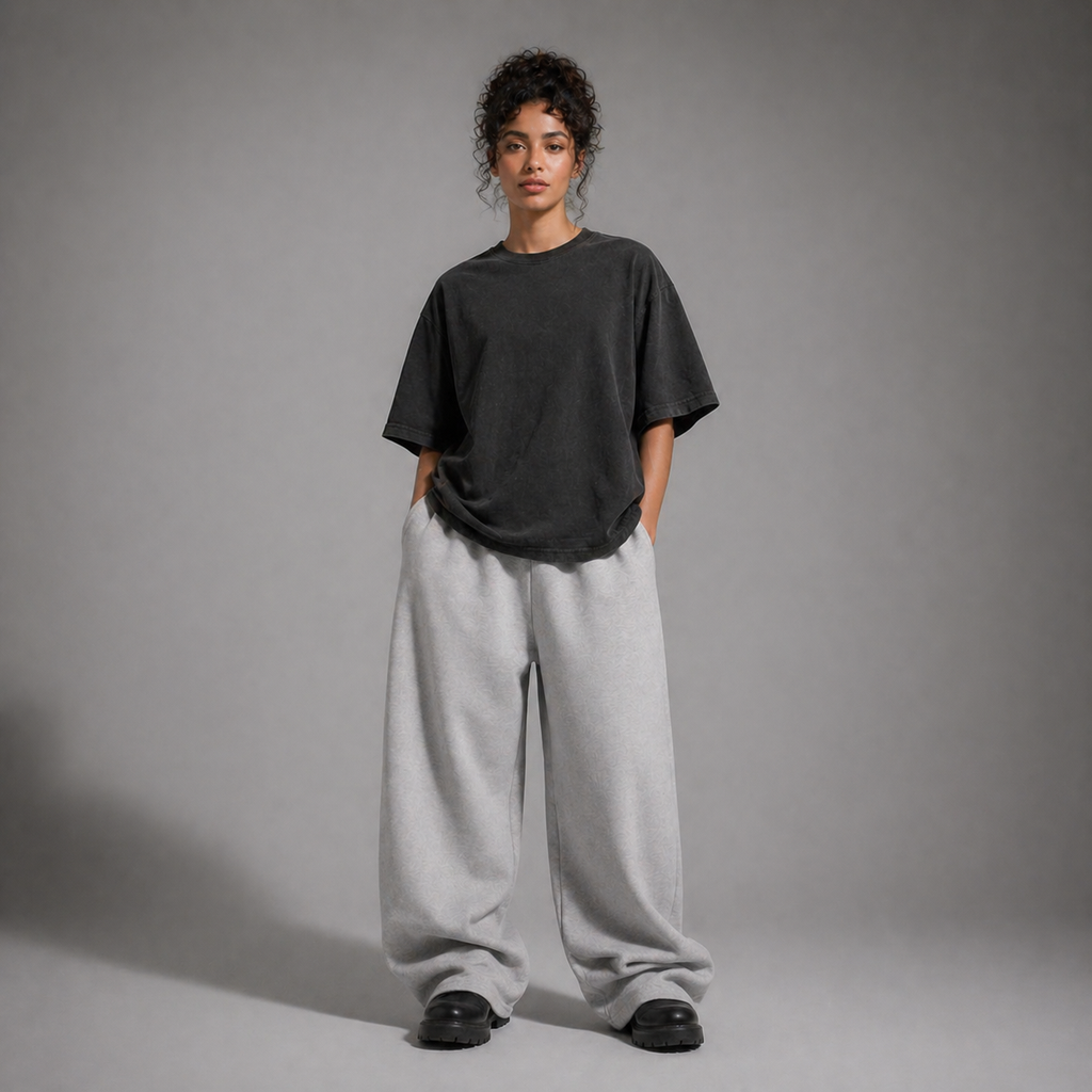ARC Black Oversized Washed T-Shirt | تيشيرت أوفر سايز محجر أسود