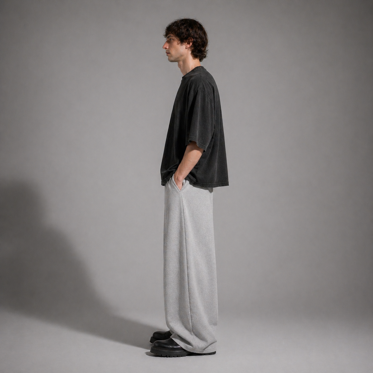 ARC Black Oversized Washed T-Shirt | تيشيرت أوفر سايز محجر أسود