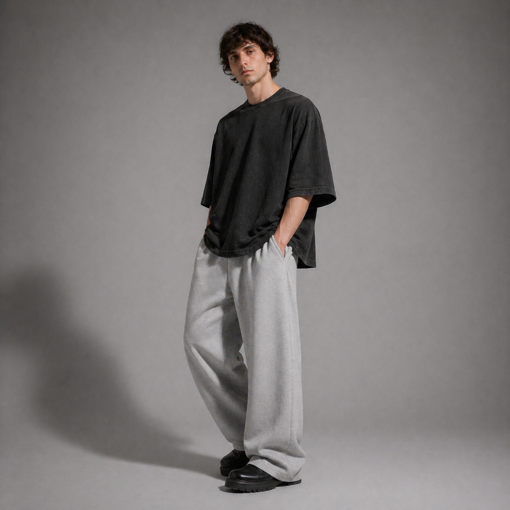 ARC Black Oversized Washed T-Shirt | تيشيرت أوفر سايز محجر أسود