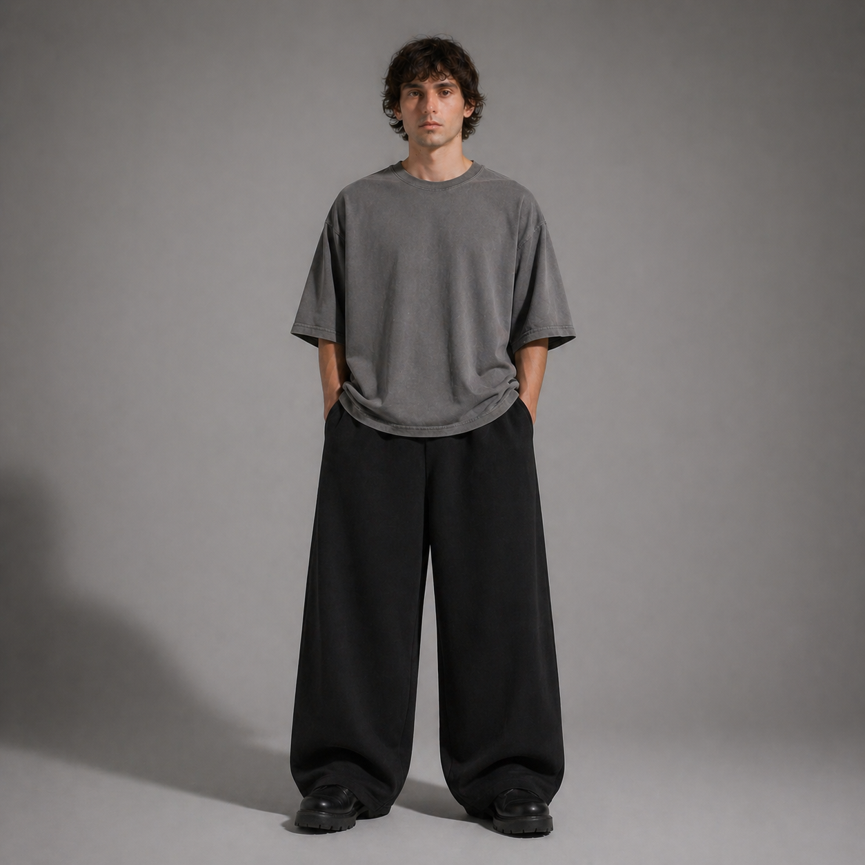 ARC Gray Oversized Washed T-Shirt | تيشيرت أوفر سايز محجر رمادي