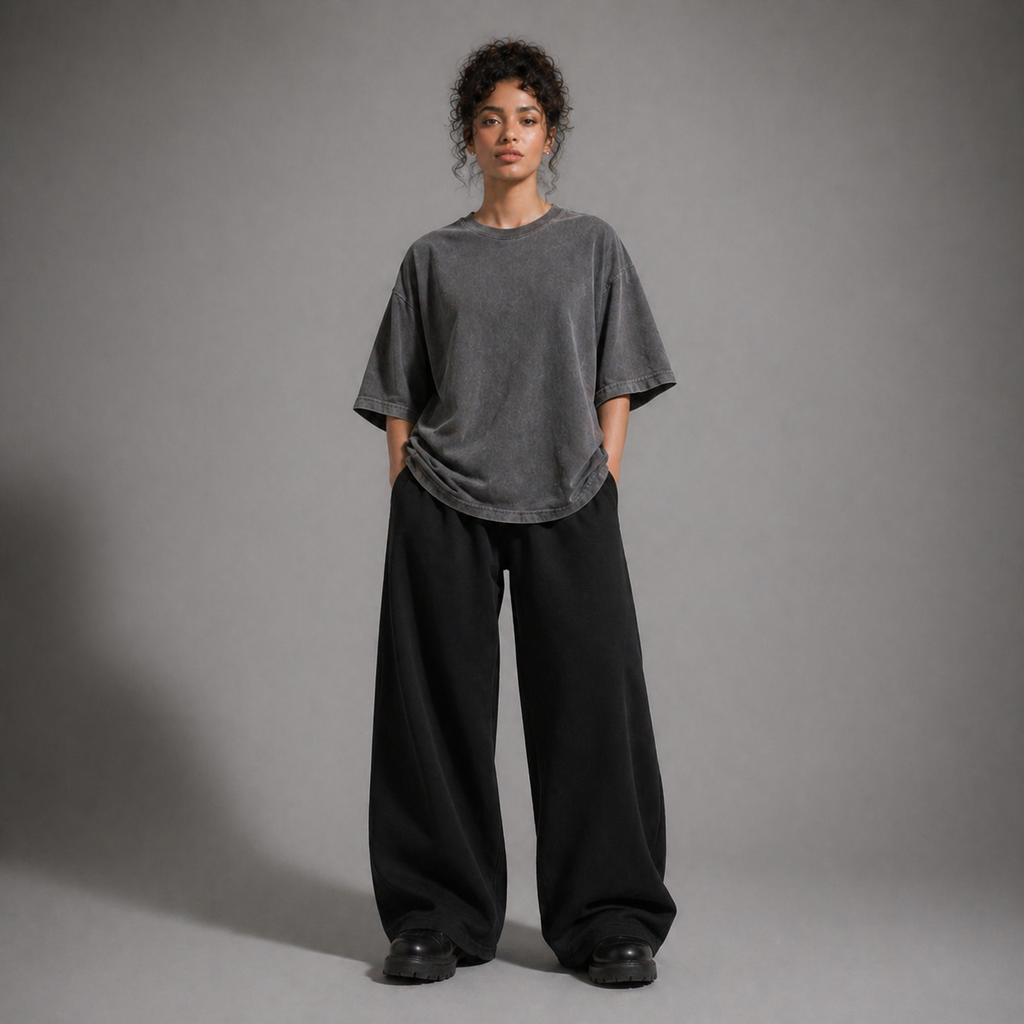 ARC Gray Oversized Washed T-Shirt | تيشيرت أوفر سايز محجر رمادي