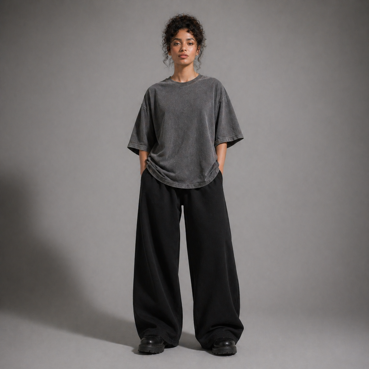 ARC Gray Oversized Washed T-Shirt | تيشيرت أوفر سايز محجر رمادي
