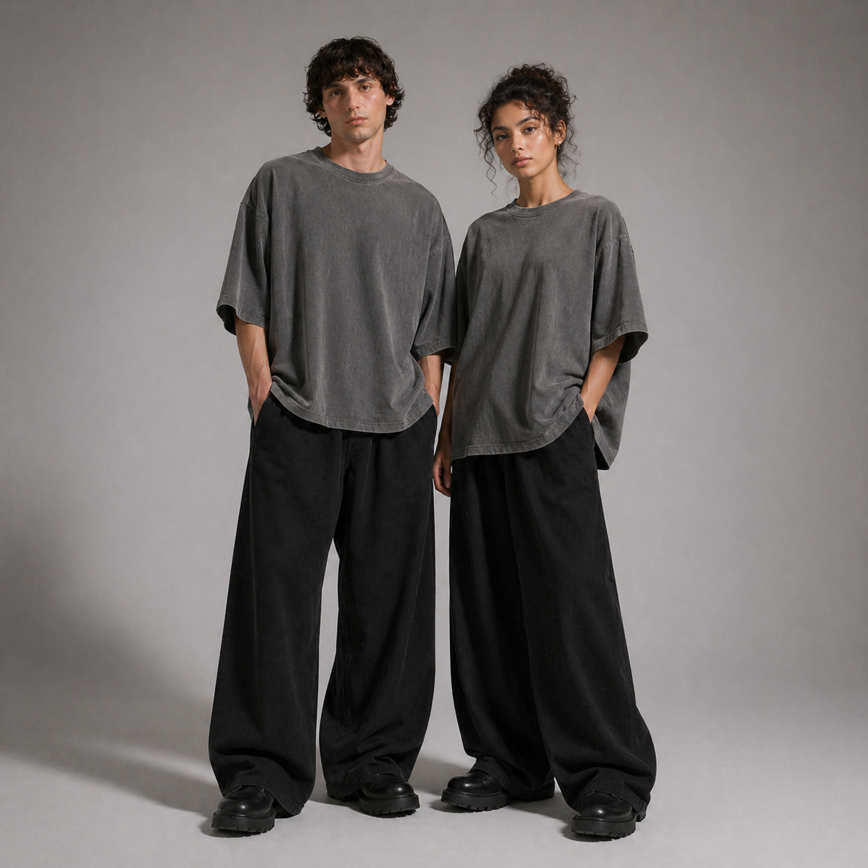 ARC Gray Oversized Washed T-Shirt | تيشيرت أوفر سايز محجر رمادي