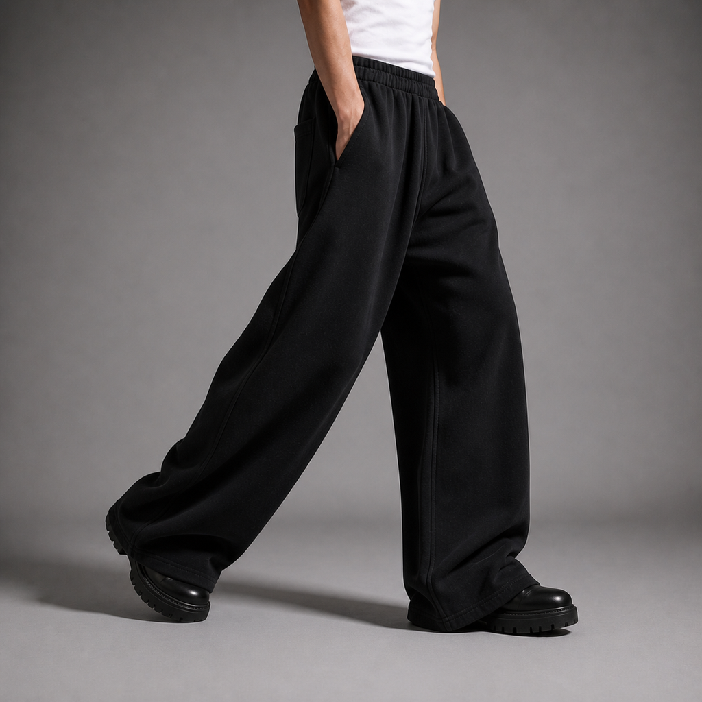 ARC Black Oversized Wide-Leg Sweatpants | سويت بانتس أوفر سايز واسع أسود