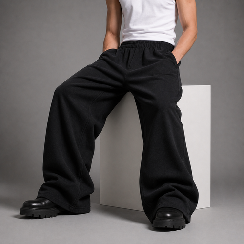 ARC Black Oversized Wide-Leg Sweatpants | سويت بانتس أوفر سايز واسع أسود
