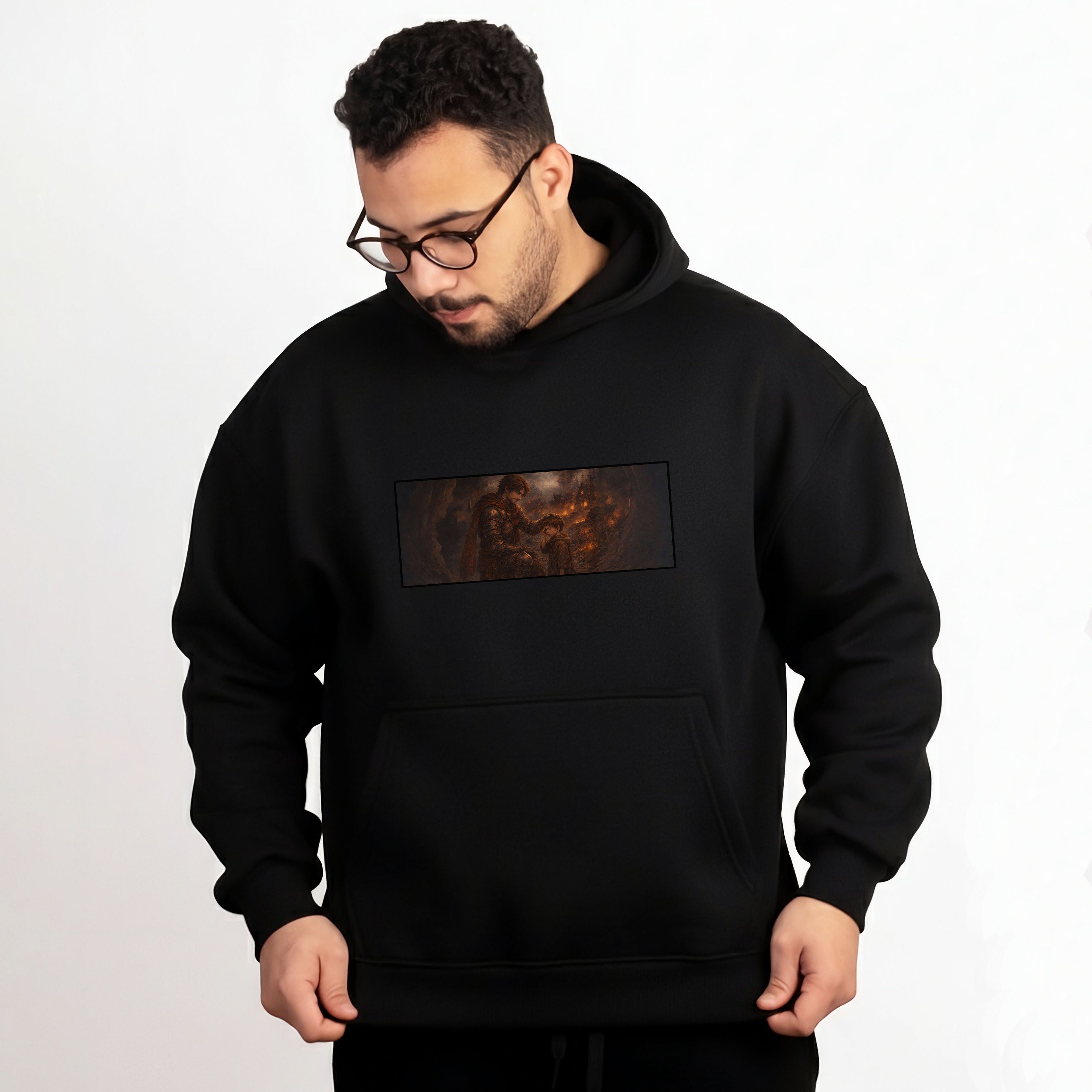 ARC Hoodie Box – DTF Print – لوحة لا تلتفت خلفك